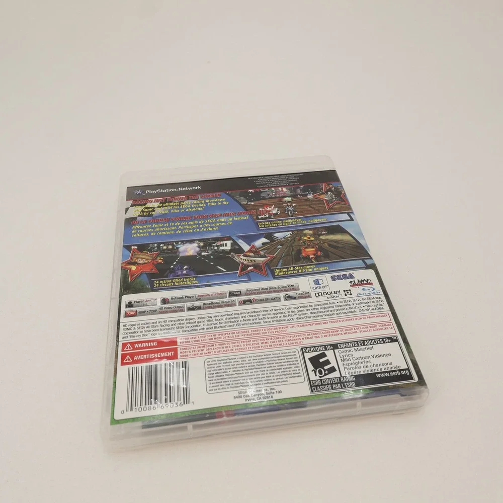 Sonic & SEGA All-Stars Racing Sony PlayStation 3 PS3 Game CIB Complete Manual
